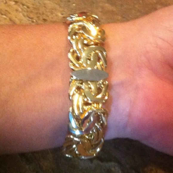 14K YG African Amethyst Diamond Byzantine Bracelet - Picture 7 of 12